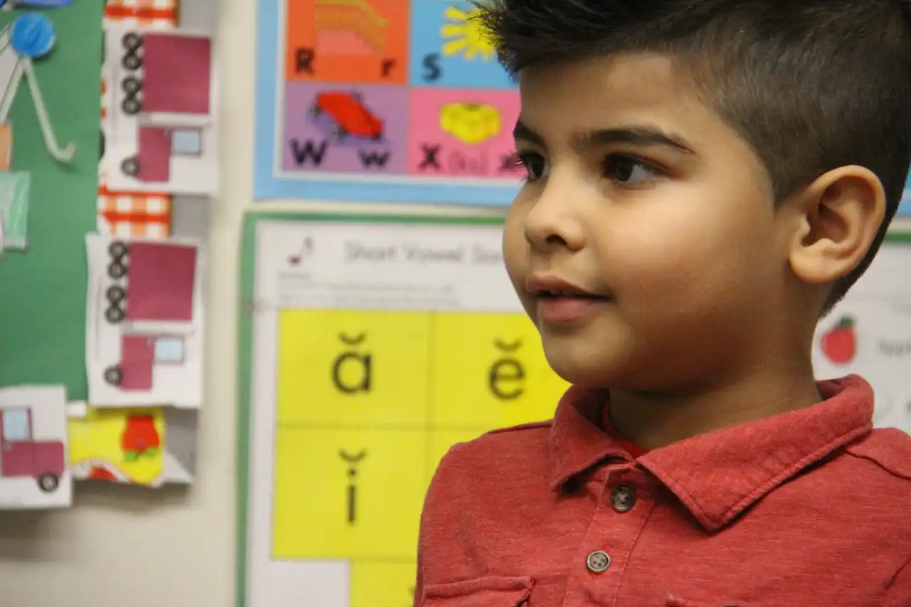 A side-profile image of a Hope Academy student